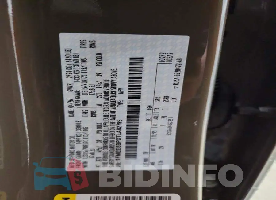 1FMEE8BPXTLA82799 Photo# 14