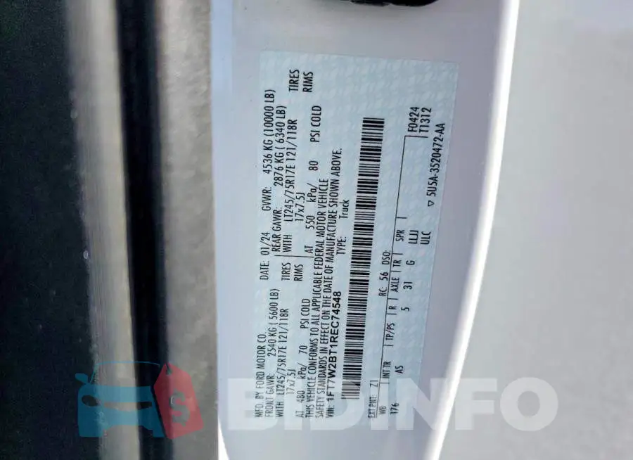 1FT7W2BT1REC74548 Photo# 13