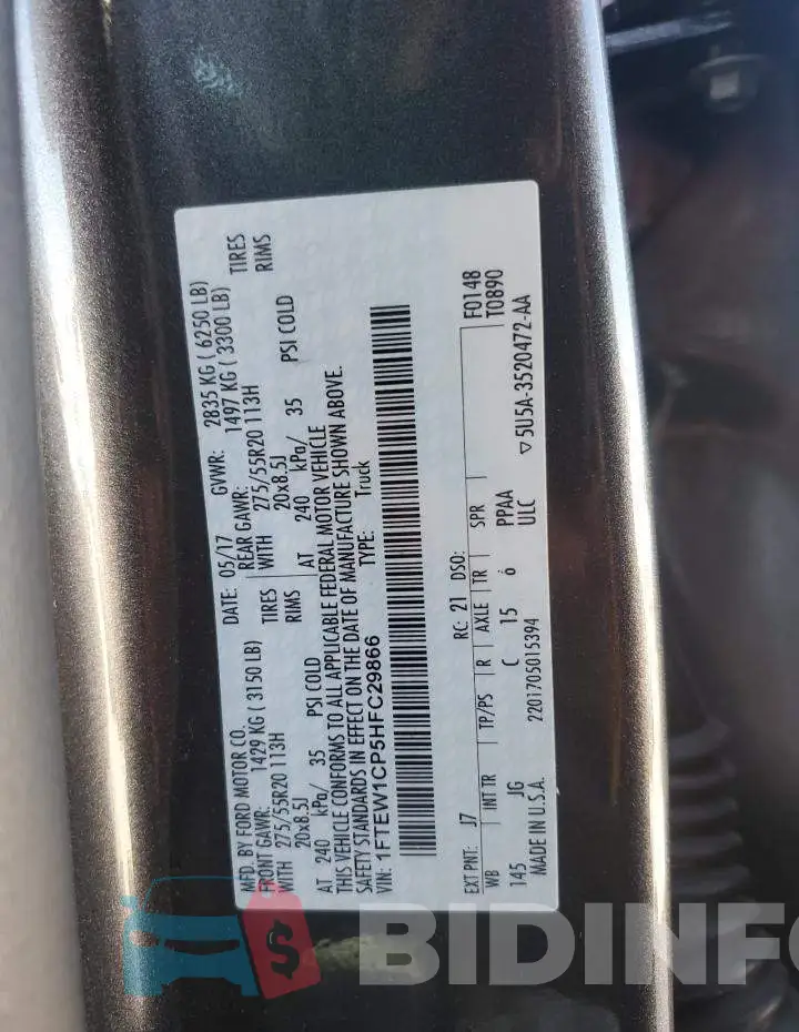 1FTEW1CP5HFC29866 Photo# 12