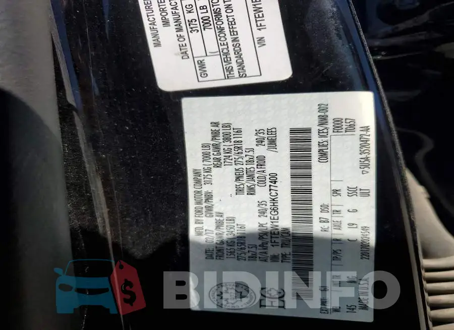 1FTEW1EG6HKC77400 Photo# 12