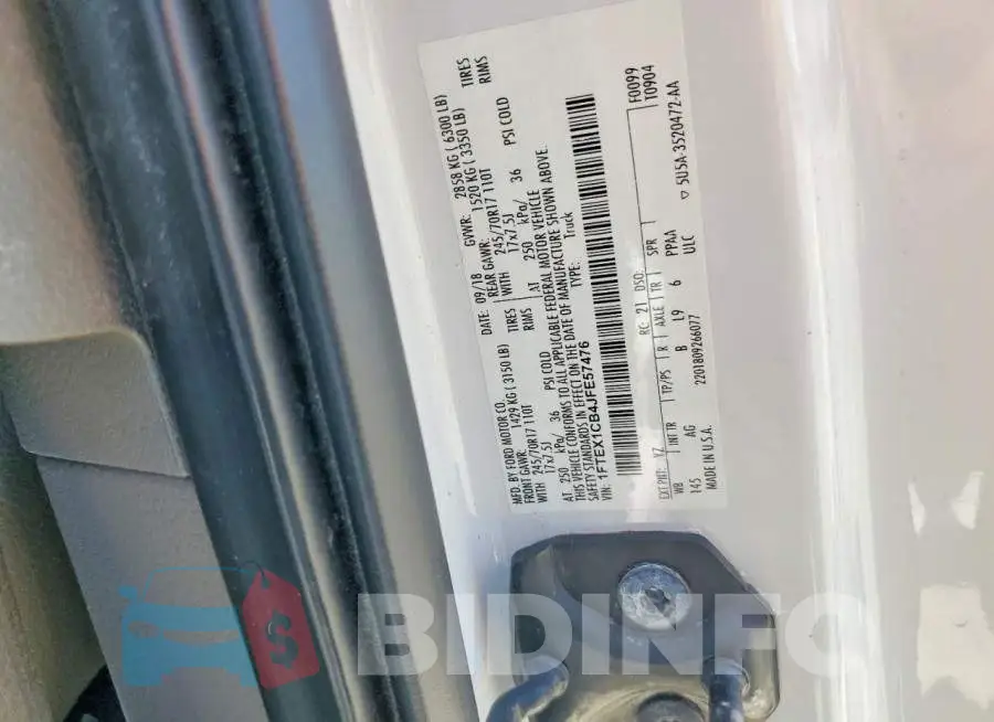 1FTEX1CB4JFE57476 Photo# 12