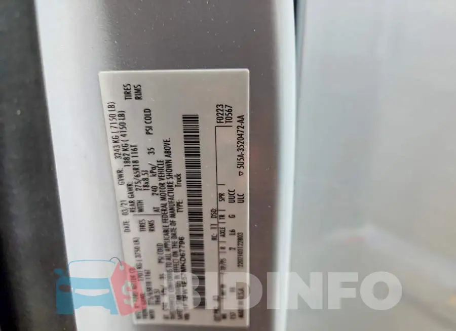 1FTFW1E57MKD67796 Photo# 13