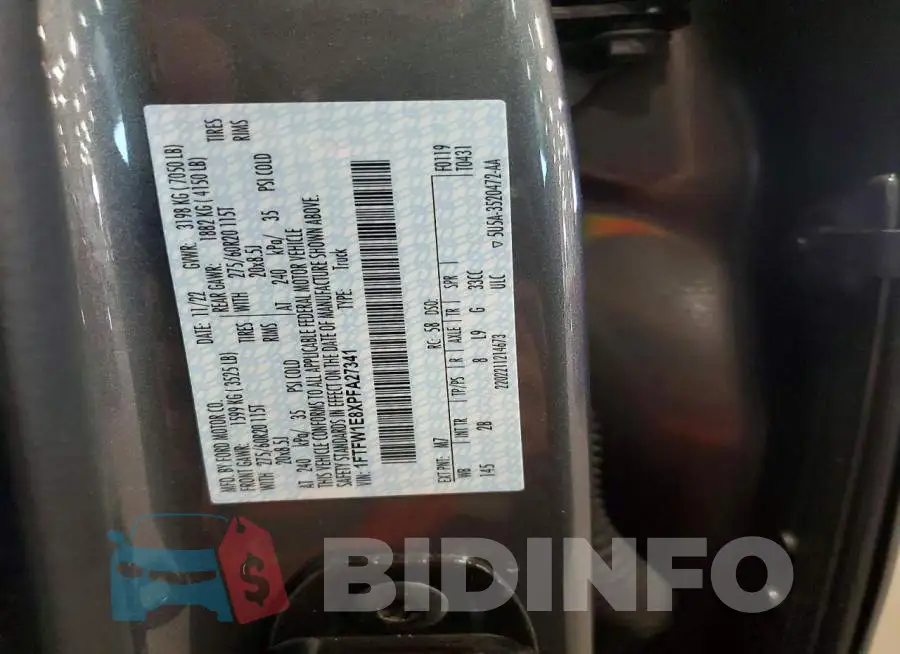 1FTFW1E8XPFA27341 Photo# 12