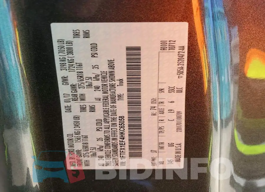 1FTFX1EF4HKC65058 Photo# 12