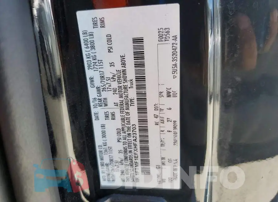 1FTMF1EFXHFA23703 Photo# 12