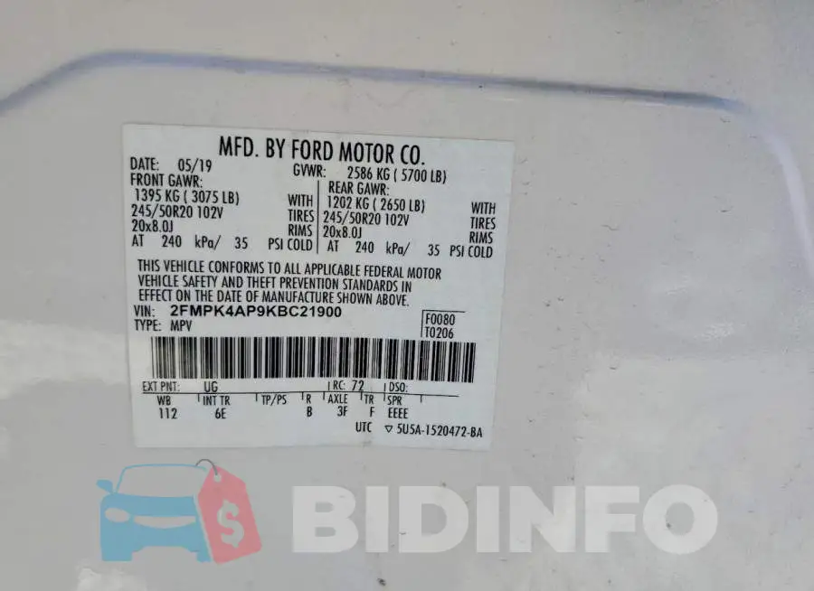 2FMPK4AP9KBC21900 Photo# 13