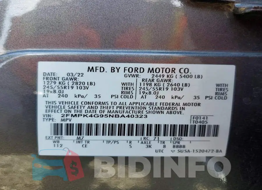 2FMPK4G95NBA40323 Photo# 13