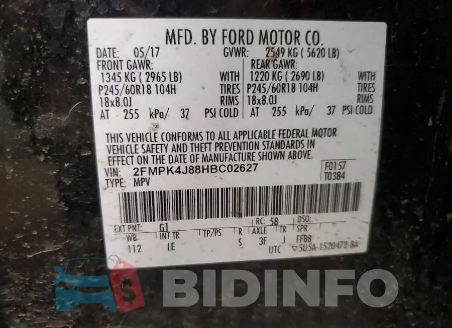 2FMPK4J88HBC02627 Photo# 13
