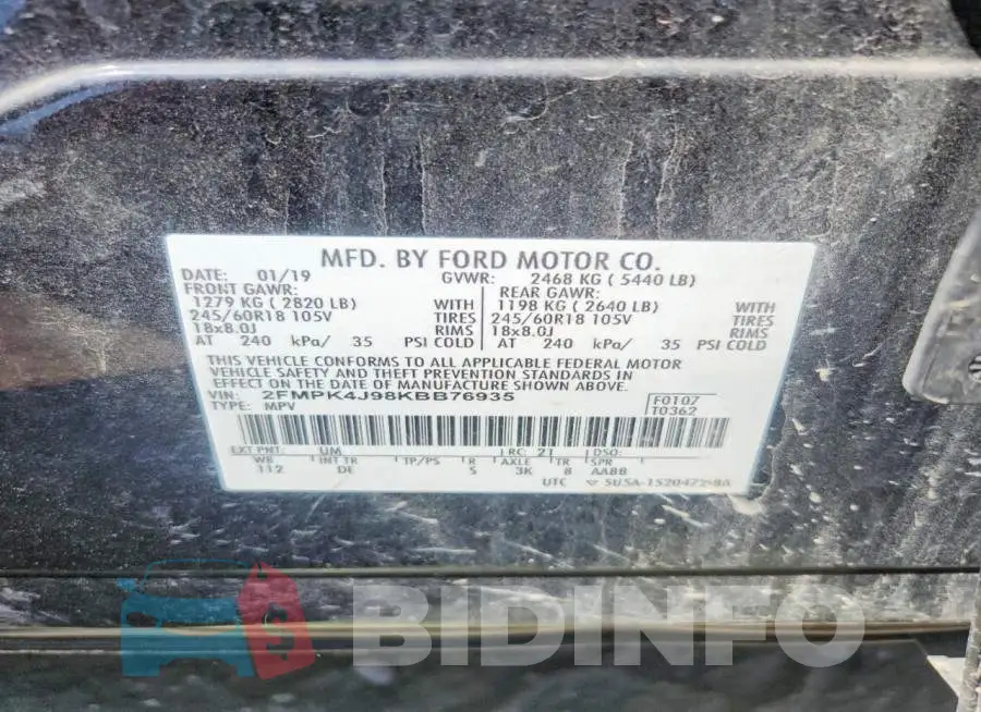 2FMPK4J98KBB76935 Photo# 13