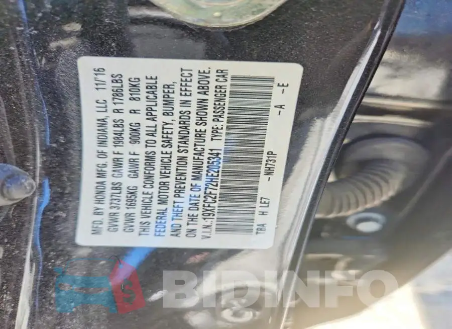 19XFC2F72HE205341 Photo# 13