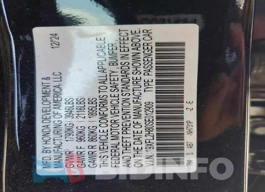 19XFL2H80SE012909 Photo# 12
