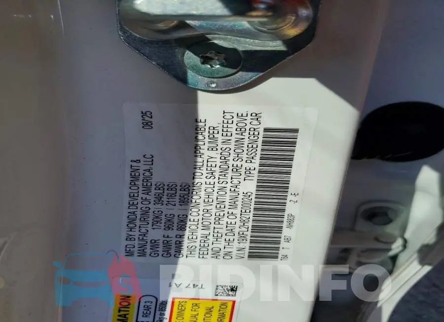 19XFL2H82TE000245 Photo# 12
