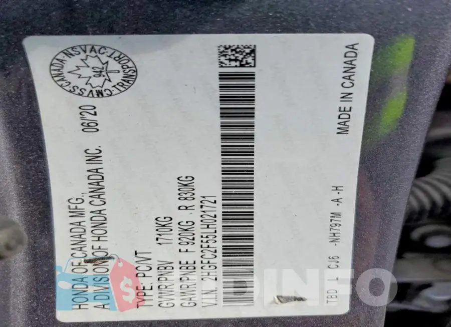 2HGFC2F55LH021721 Photo# 12