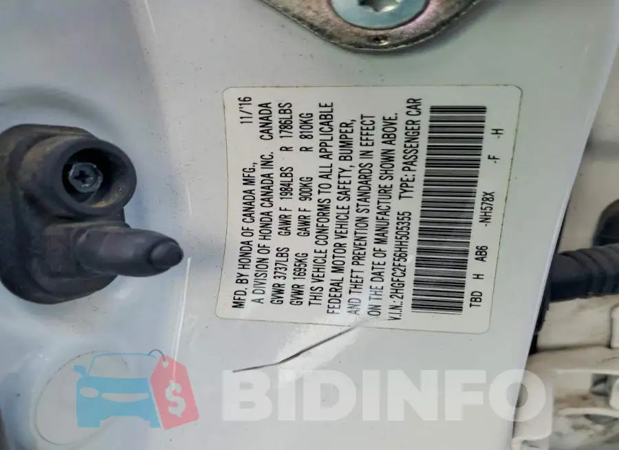 2HGFC2F56HH505355 Photo# 12