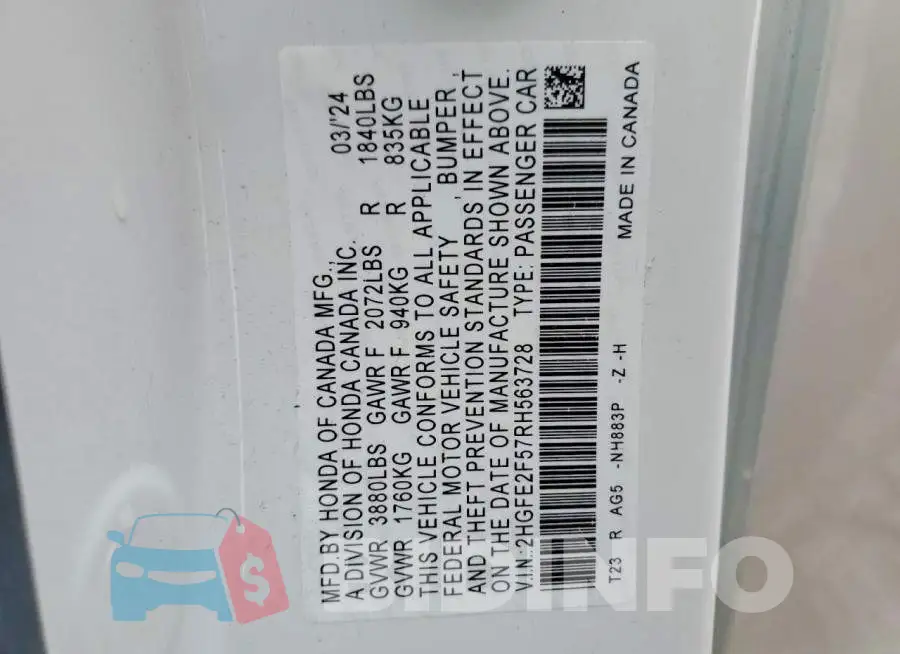 2HGFE2F57RH563728 Photo# 13
