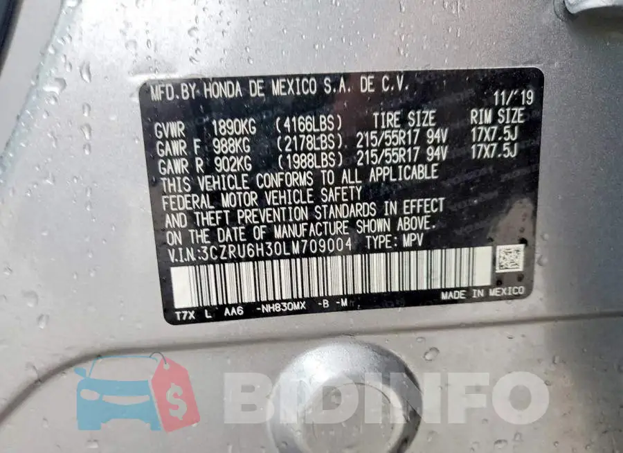 3CZRU6H30LM709004 Photo# 13
