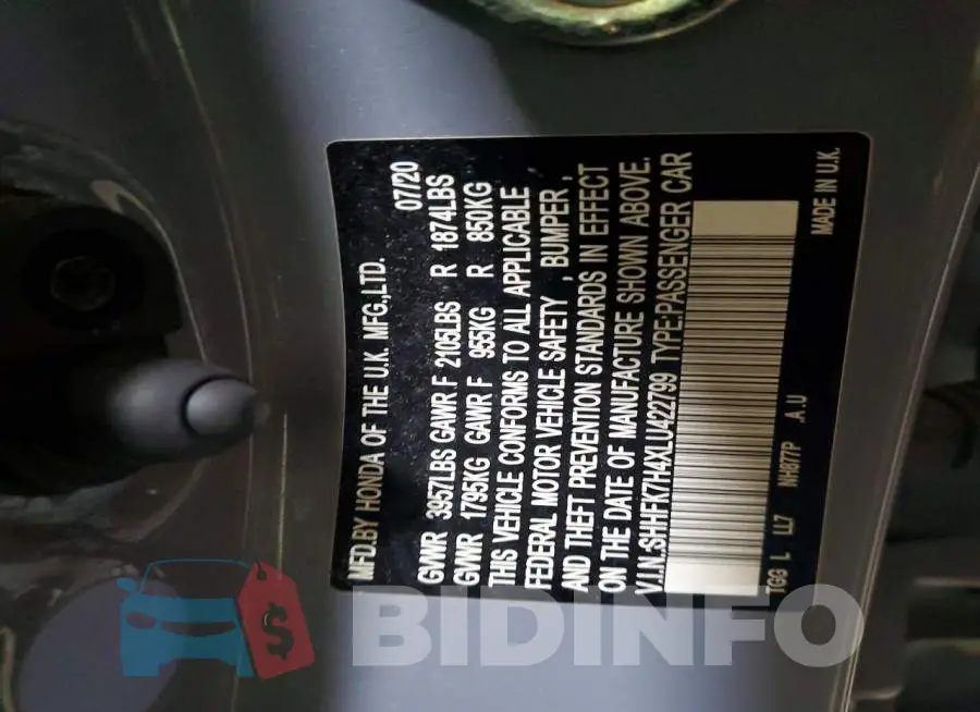SHHFK7H4XLU422799 Photo# 12