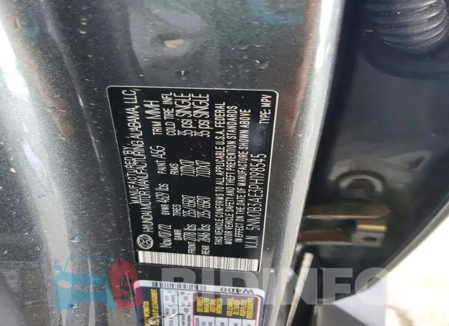 5NMJB3AE3PH198545 Photo# 12