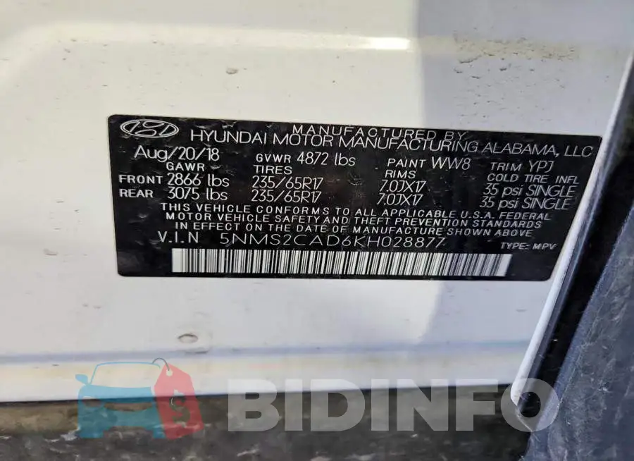 5NMS2CAD6KH028877 Photo# 14