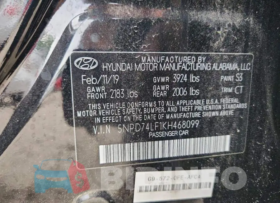 5NPD74LF1KH468099 Photo# 12
