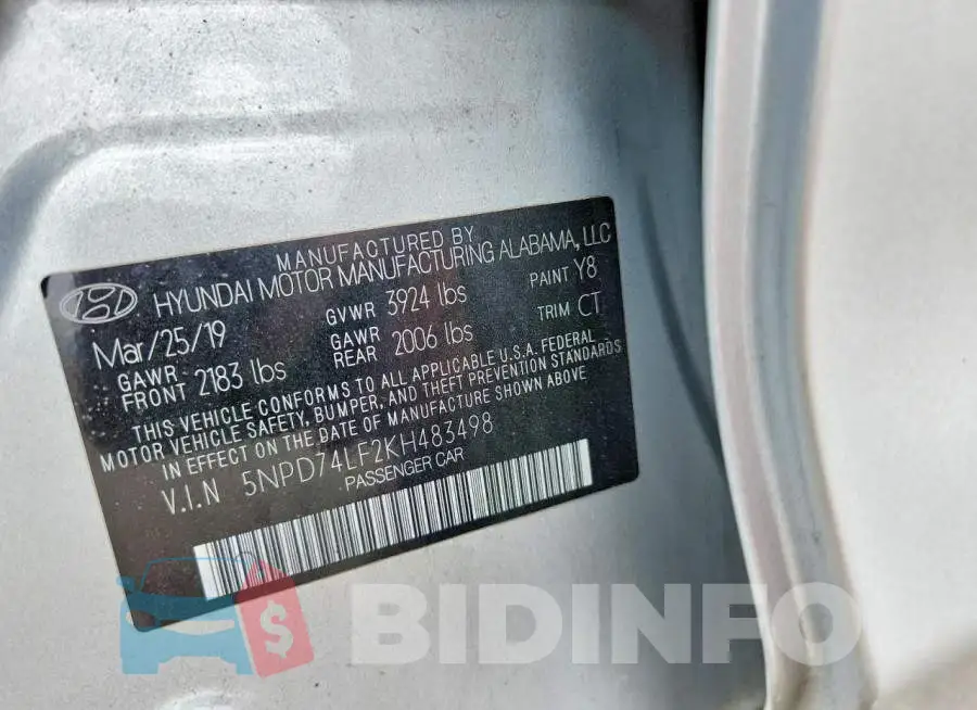 5NPD74LF2KH483498 Photo# 13