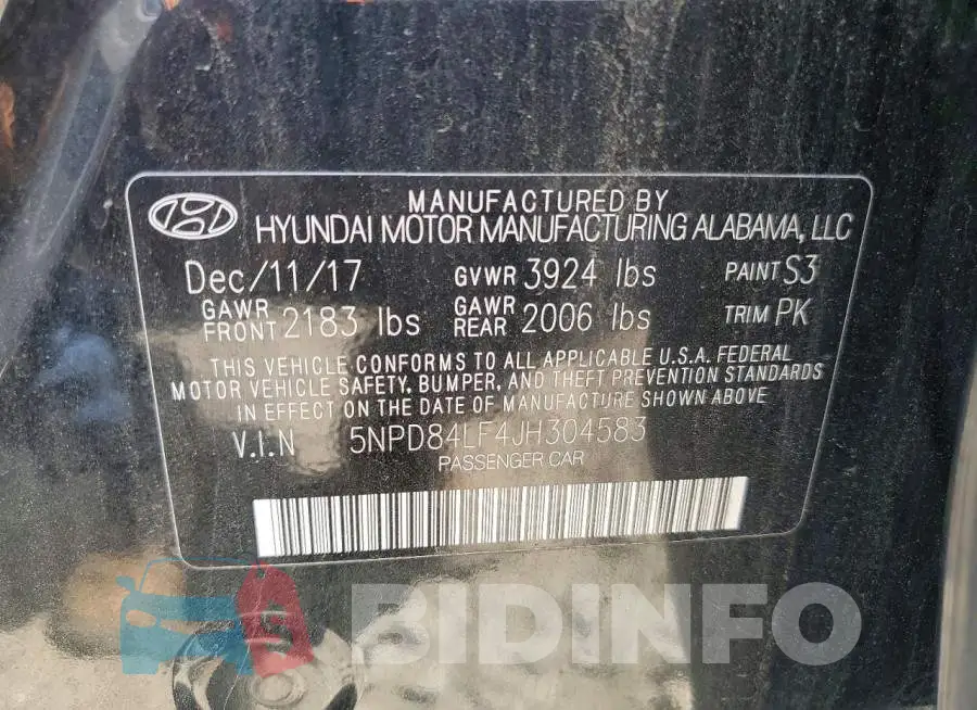 5NPD84LF4JH304583 Photo# 13