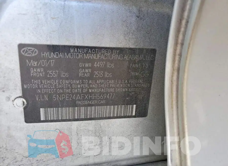 5NPE24AFXHH569477 Photo# 12