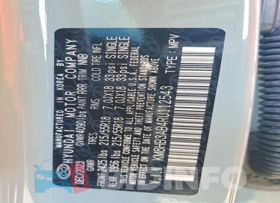 KM8HB3AB4RU112543 Photo# 12