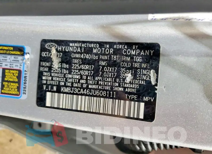 KM8J3CA46JU608111 Photo# 13