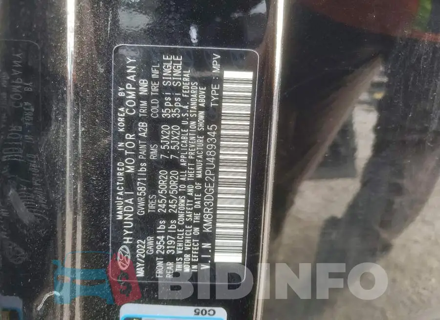 KM8R3DGE2PU489345 Photo# 14