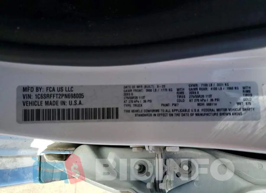 1C6SRFFT2PN698005 Photo# 12
