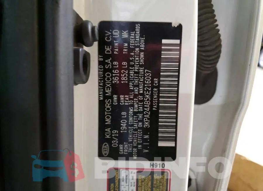 3KPA24AB5KE216037 Photo# 12