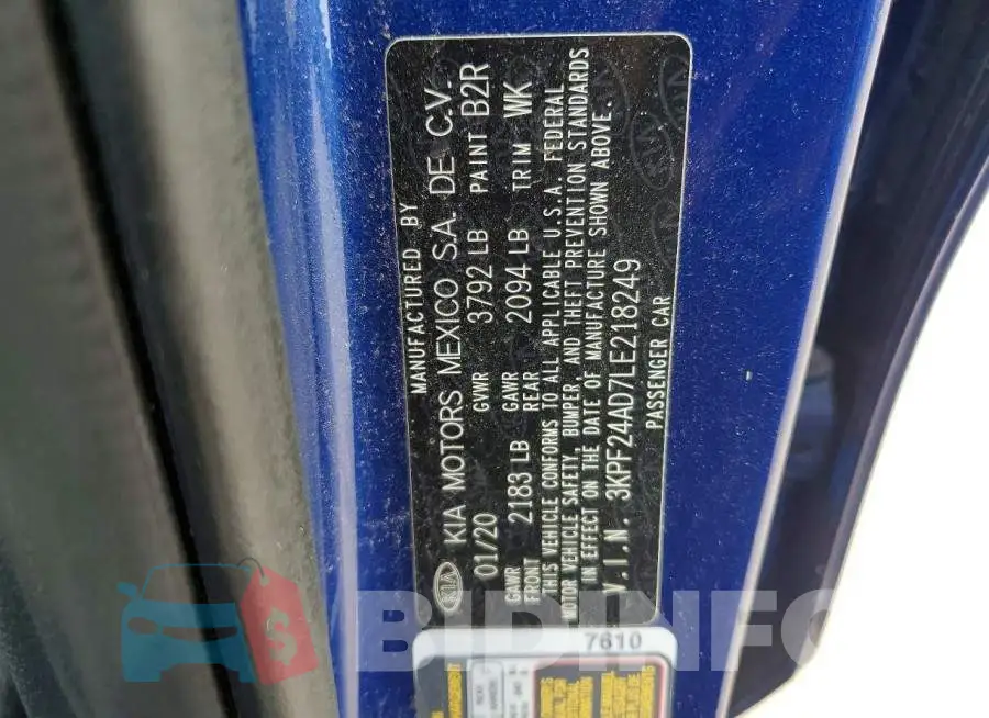 3KPF24AD7LE218249 Photo# 12