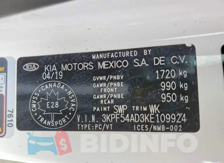 3KPF54AD3KE109924 Photo# 12