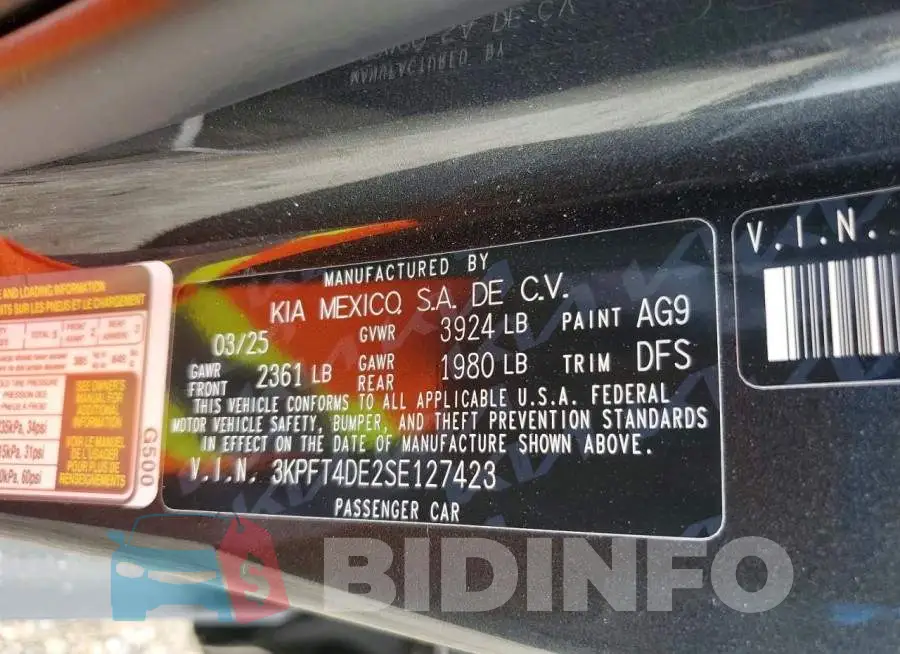 3KPFT4DE2SE127423 Photo# 12