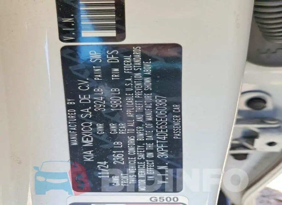 3KPFT4DE6SE060387 Photo# 12