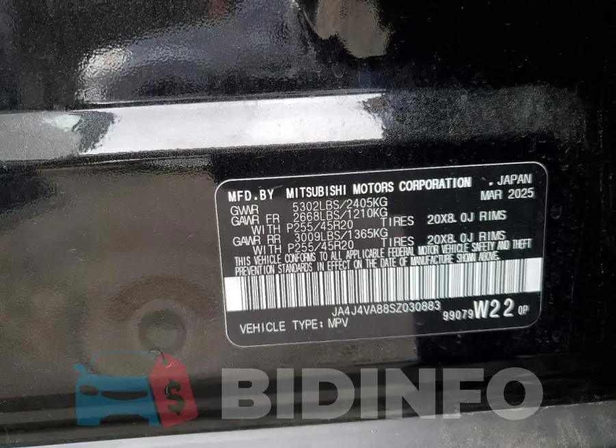 JA4J4VA88SZ030883 Photo# 12