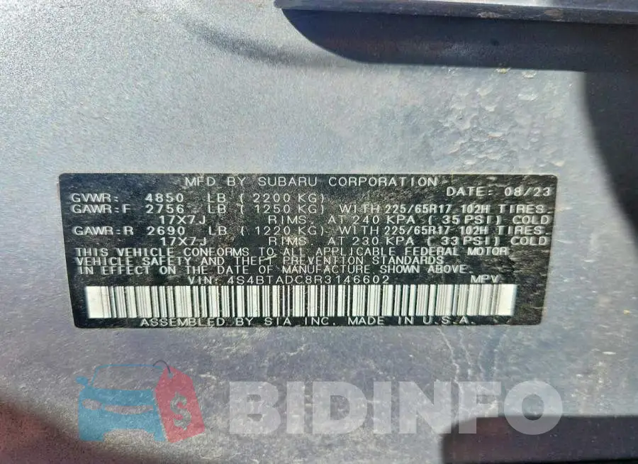 4S4BTADC8R3146602 Photo# 14
