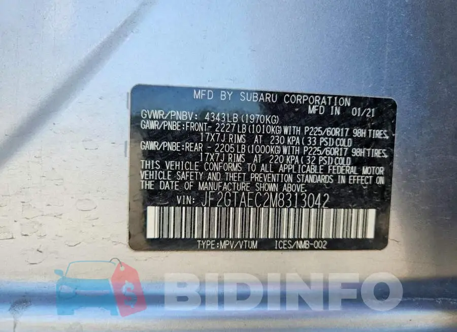 JF2GTAEC2M8313042 Photo# 14