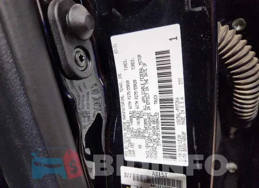 5TFAY5F19MX004152 Photo# 13