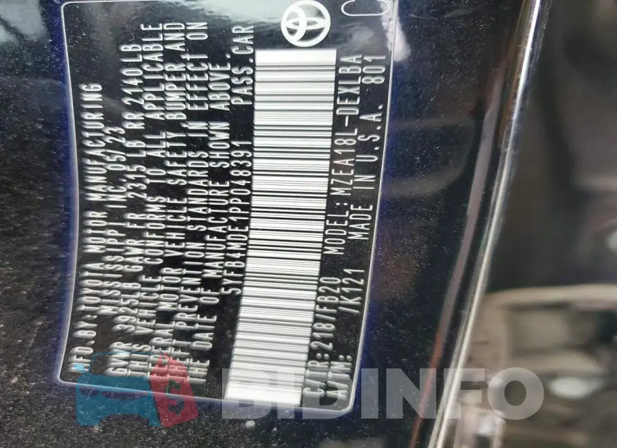 5YFB4MDE1PP048391 Photo# 12