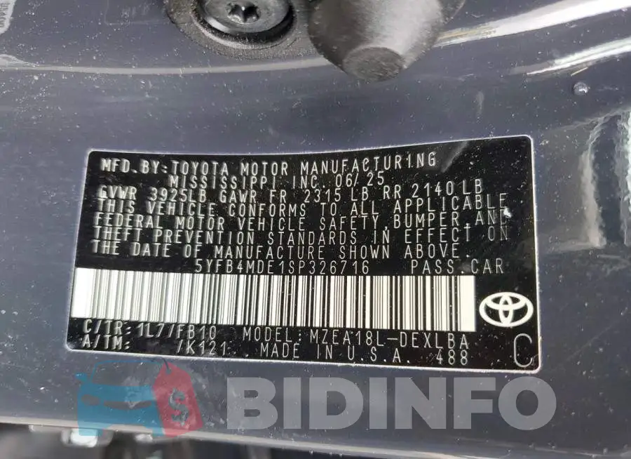 5YFB4MDE1SP326716 Photo# 12