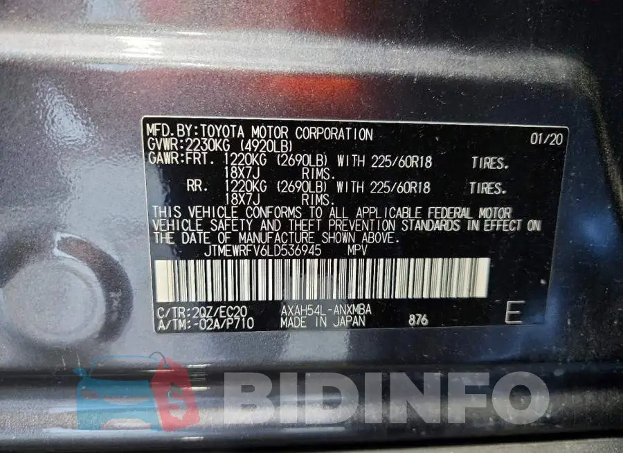 JTMEWRFV6LD536945 Photo# 12