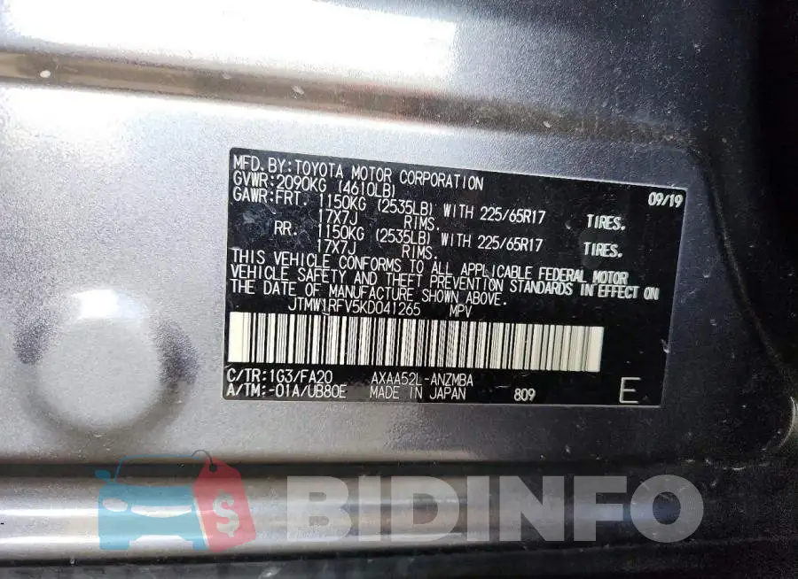JTMW1RFV5KD041265 Photo# 13