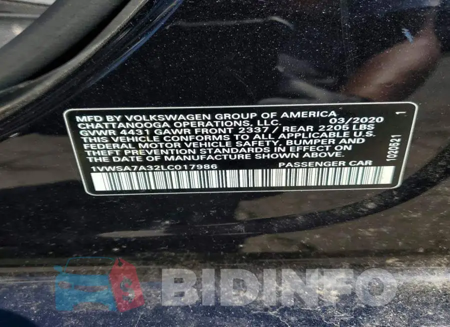1VWSA7A32LC017986 Photo# 12
