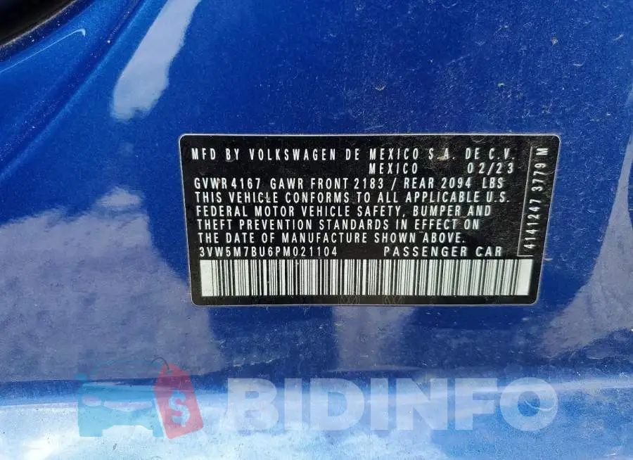 3VW5M7BU6PM021104 Photo# 12