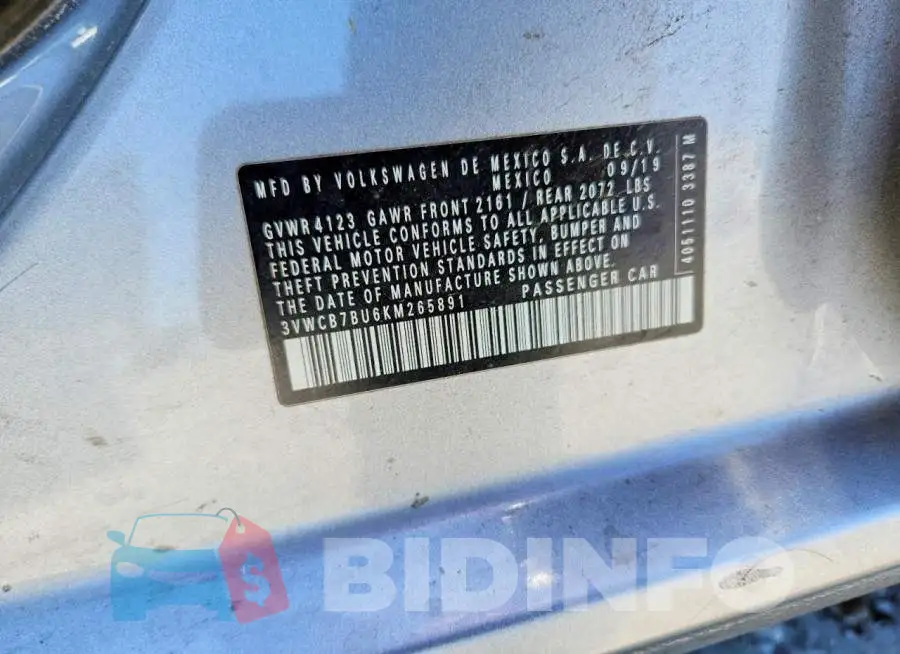 3VWCB7BU6KM265891 Photo# 13