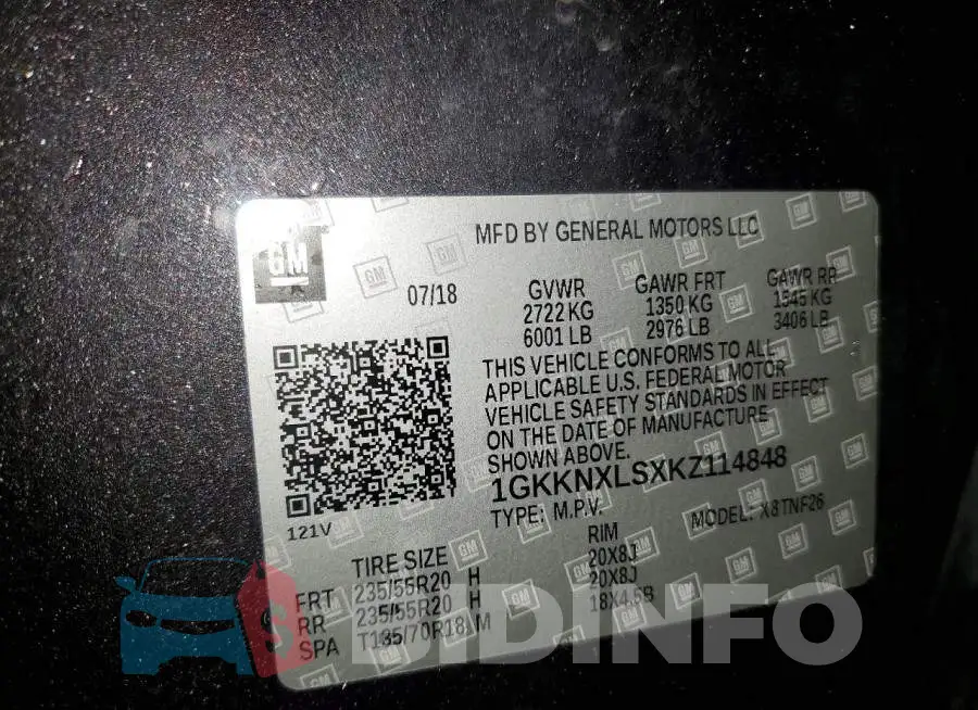 1GKKNXLSXKZ114848 Photo# 14