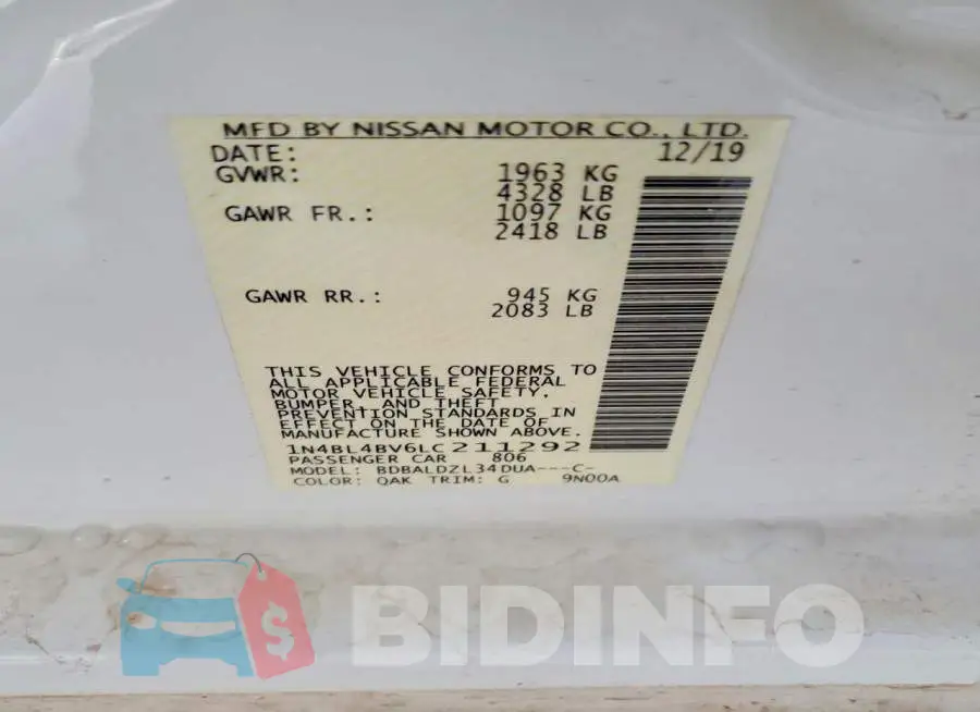 1N4BL4BV6LC211292 Photo# 13