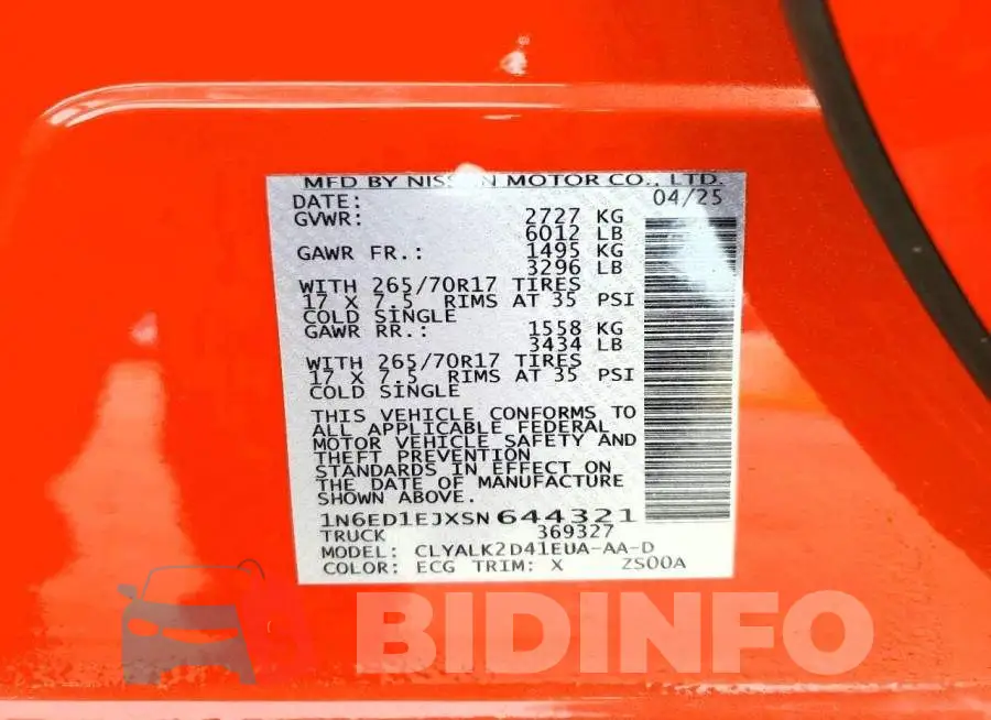 1N6ED1EJXSN644321 Photo# 13